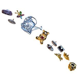 Vintage Tie Tac Pin Brooch Collection Lot Of 11